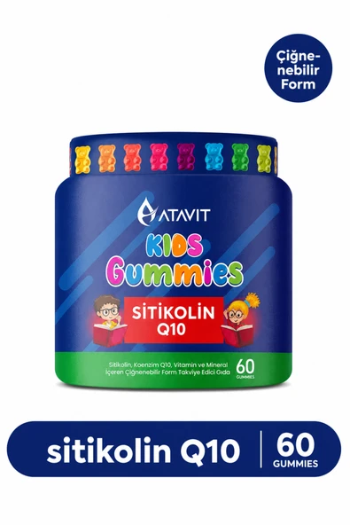 ATAVİT KİDS SİTİKOLİN Q10 GUMMIES 60 ADET ürün görseli 1