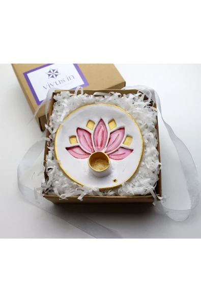 Lotus Palo Santo Tütsü - Seramik Tütsülük El Yapımı Beyaz ürün görseli 1