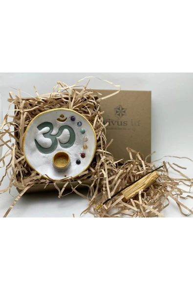 Vivusin Om Çakra Taşlı Palo Santo Tütsülük Inci-adaçayı Palo Santo Hediyeli ürün görseli 1