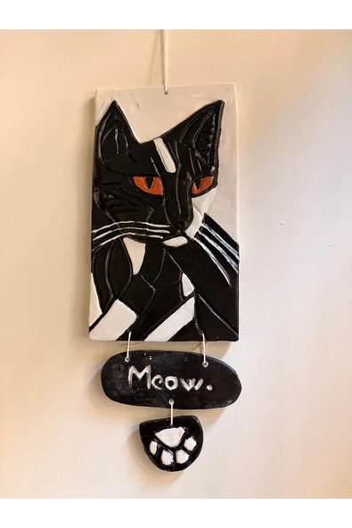 Siyah Kedi Duvar Süsü - Resim 2