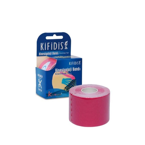 Kifidis Kinesiyoloji Bandı Kesilebilir 5 cm x 5 m Fuşya / Fuxia ürün görseli 1