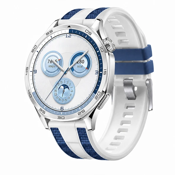 Huawei Watch GT 5 46mm Uyumlu 22mm Outdoor Tasarım Spor Silikon Kordon  Mavi ürün görseli 1
