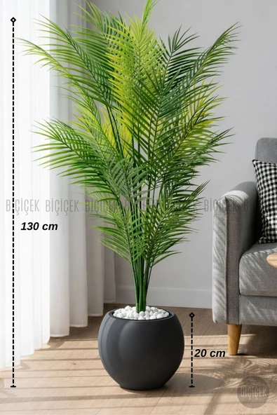 BİÇİÇEK Areka Ağaci 24 Yapraklı 130 Cm Antresi̇t Küre Saksıda ürün görseli 1