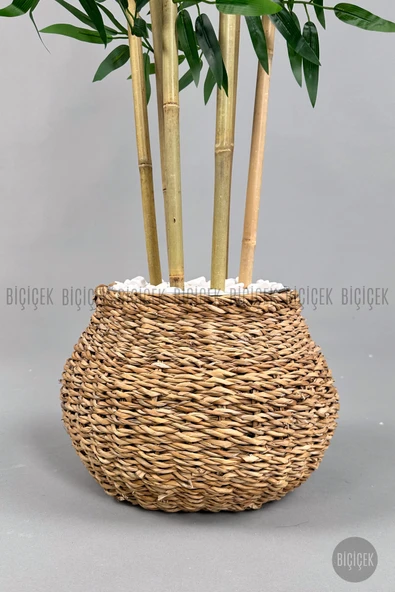 BİÇİÇEK Yapay Bambu Ağacı 170cm Geoit Hasır Saksıda - Resim 7