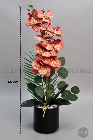 BİÇİÇEK Yapay Phalaenopsi̇s Turuncu Benekli̇ Orki̇de 60 Cm ürün görseli 1