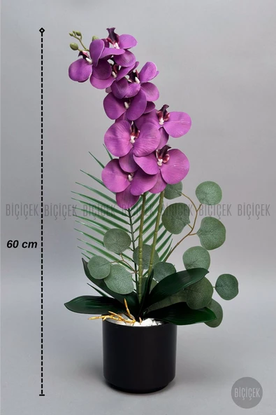 BİÇİÇEK Yapay Phalaenopsi̇s Mor Orki̇de 60 Cm ürün görseli 1