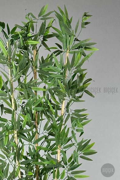 BİÇİÇEK Yapay Bambu Ağacı 140cm Hasır Saksıda - Resim 4