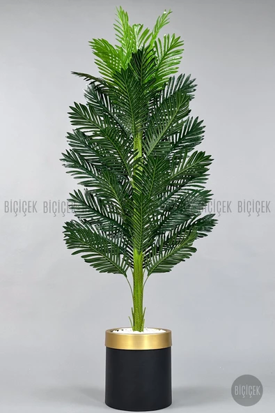 BİÇİÇEK Yapay Areka Ağaci 160 Cm Si̇yah Altin Metal Saksıda Tek Gövdeli̇ ürün görseli 1