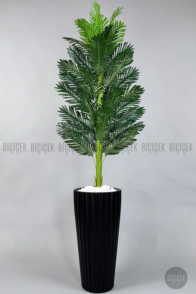 BİÇİÇEK Yapay Areka Ağaci 220 Cm Si̇yah Li̇lyum Saksıda ürün görseli 1