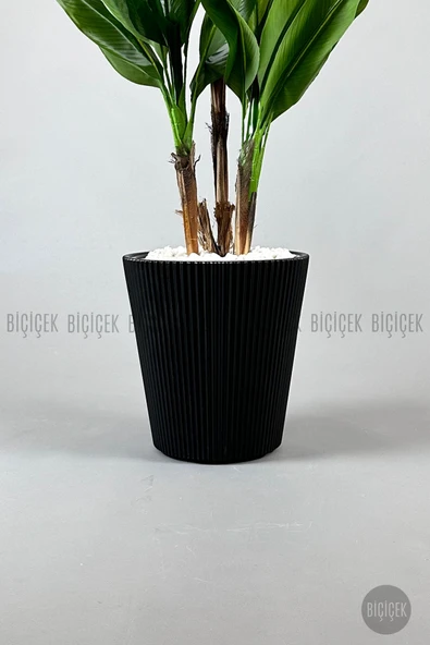 BİÇİÇEK Luna Saksı 37 Cm Si̇yah - Resim 7