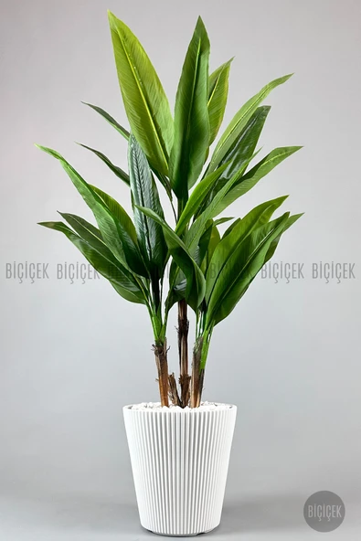 BİÇİÇEK Luna Saksı 37 Cm Beyaz - Resim 3
