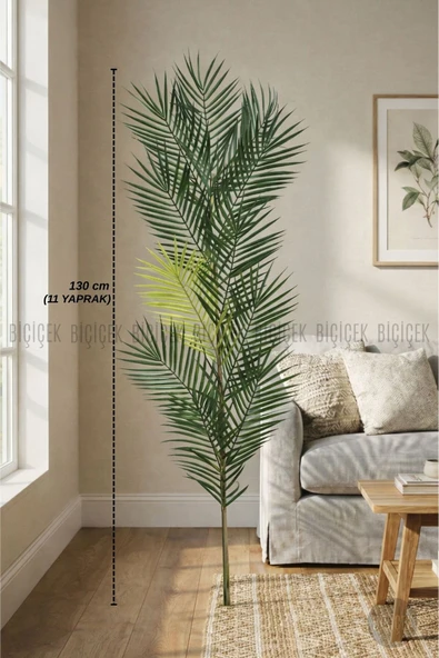 BİÇİÇEK Yedek Areka Dalı 130cm 11 Yaprak Ve 2kg Dekorati̇f Taş ürün görseli 1
