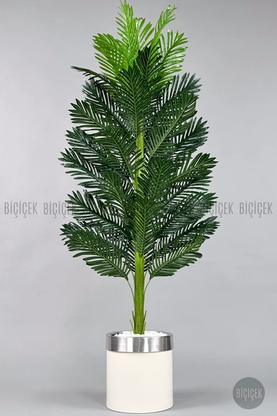 BİÇİÇEK Yapay Areka Ağaci 160 Cm Krem Gümüş Metal Saksıda Tek Gövdeli̇ ürün görseli 1