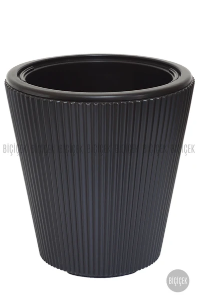 BİÇİÇEK Luna Saksı 37 Cm Si̇yah - Resim 6