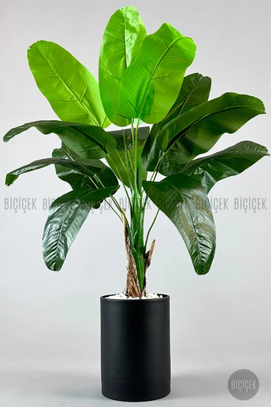 BİÇİÇEK Yapay Muz Ağaci 125 Cm Si̇yah Metal Saksıda ürün görseli 1