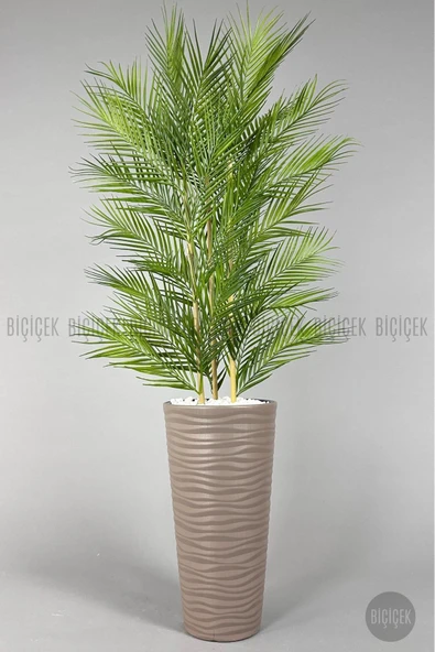 BİÇİÇEK Yapay Areka Palmi̇yesi̇ 150 Cm 33 Yaprak Mocha Kumsal Saksıda ürün görseli 1
