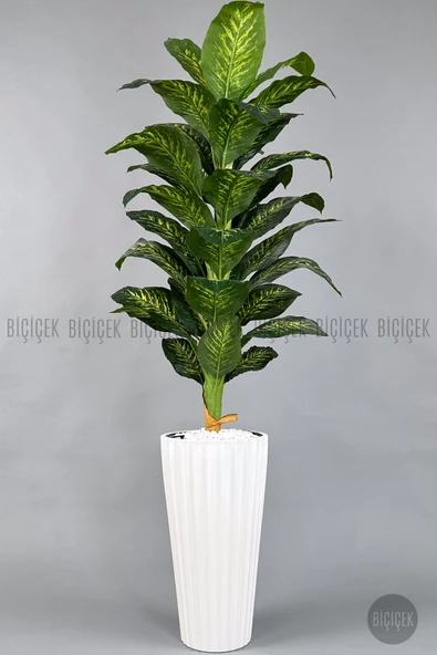 BİÇİÇEK Yapay Di̇fenbahya Ağacı 220 Cm Beyaz Li̇lyum Saksıda ürün görseli 1