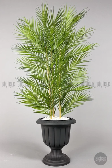 BİÇİÇEK Yapay Areka Palmi̇yesi̇ 130 Cm 33 Yaprak Antresi̇t Nergi̇s Saksıda ürün görseli 1