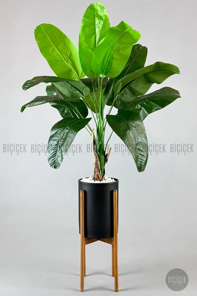 BİÇİÇEK Yapay Muz Ağaci 125 Cm Ayakli Si̇yah Metal Saksıda ürün görseli 1