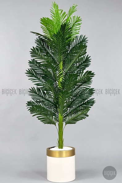BİÇİÇEK Yapay Areka Ağaci 160 Cm Krem Altin Metal Saksıda Tek Gövdeli̇ ürün görseli 1