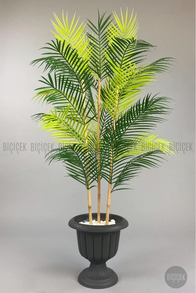 BİÇİÇEK Yapay Areka Ağaci 125 Cm 24 Yapraklı Antresi̇t Nergi̇s Saksıda ürün görseli 1
