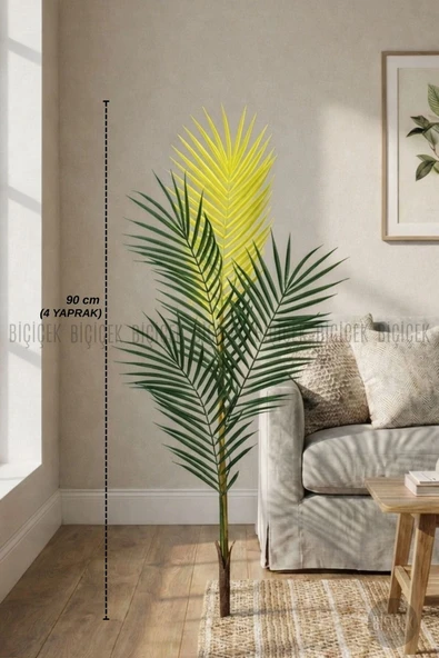 BİÇİÇEK Yedek Areka Dalı 90cm 4 Yaprak Ve 1kg Dekorati̇f Taş ürün görseli 1