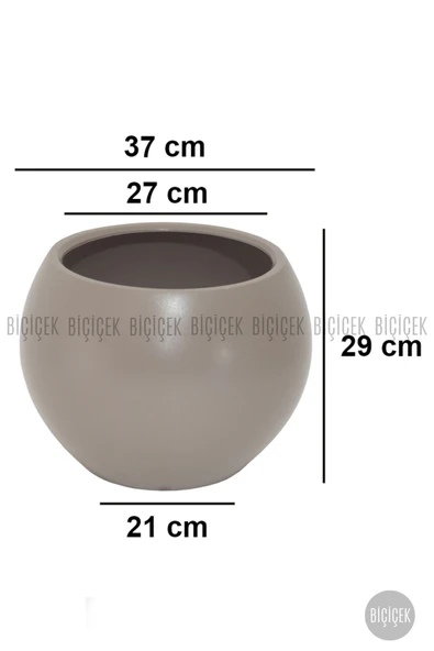 BİÇİÇEK Küre Saksı 37 Cm Mocha - Resim 2