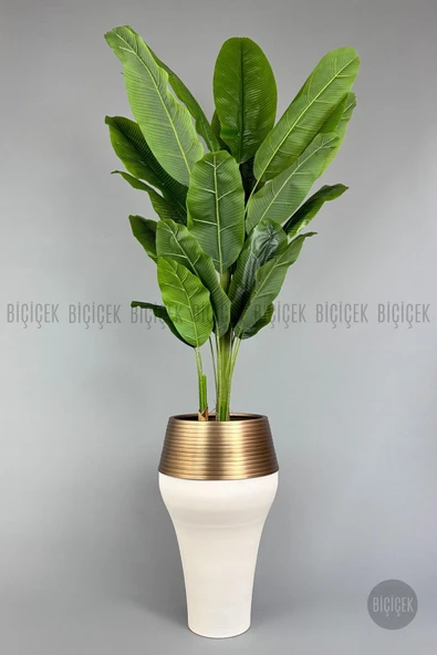BİÇİÇEK Yapay Starli̇ce 230 Cm Bambu Gövdeli̇ 22 Yapraklı Krem Gold Cleopatra Saksıda ürün görseli 1