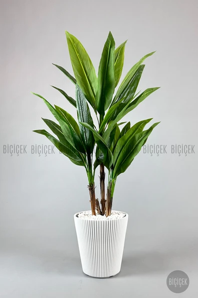 BİÇİÇEK Luna Saksı 37 Cm Beyaz - Resim 6