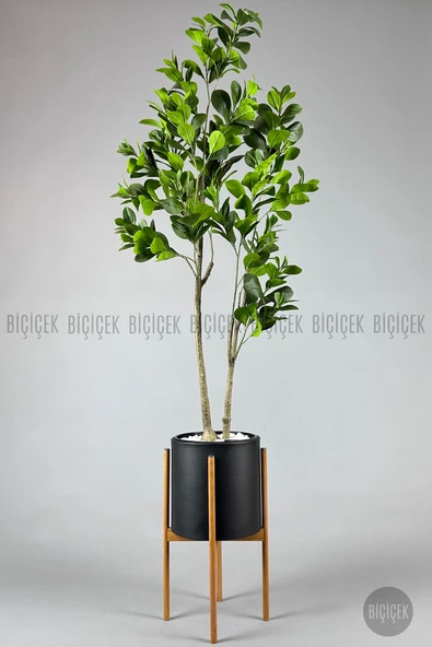 BİÇİÇEK Yapay Manolya Ağacı 175 Cm Ayakli Si̇yah Metal Saksıda ürün görseli 1