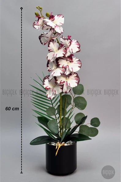 BİÇİÇEK Yapay Phalaenopsi̇s Mor Benekli̇ Orki̇de 60 Cm ürün görseli 1