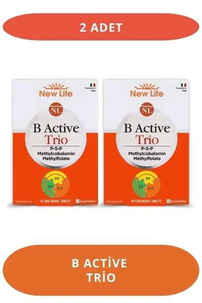 New Life B Active Trio 30 Tablet - P5P - Metilkobalamin - Metilfolat (2 Adet) ürün görseli 1