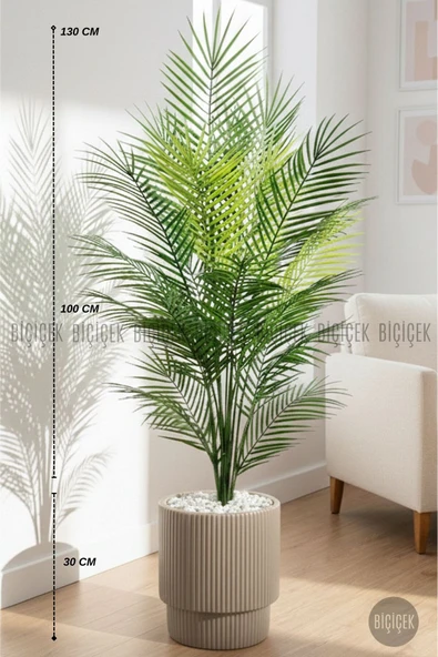 BİÇİÇEK Yapay Areka Ağaci 24 Yapraklı 130 Cm Mocha Vega Saksıda ürün görseli 1