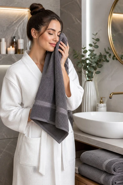 2 Parça Asker Banyo Havlu Seti 70x140 + 50x90 cm Atlas ürün görseli 1