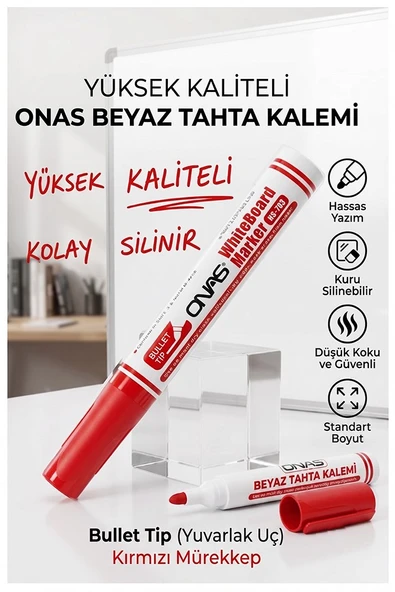 Beyaz Yazı Tahta Kalemi 1 Adet Onas Yazı Tahta Kalemi Kolay Silinebilir Tahta Kalemi Okul Sınıf ürün görseli 1