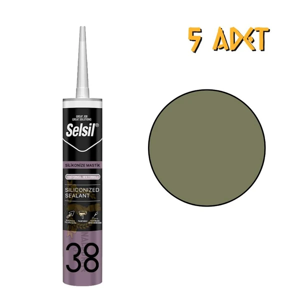 Selsil Silikonize Mastik BRONZ-ŞAMPANYA 500 gr. - 5 Adet ürün görseli 1