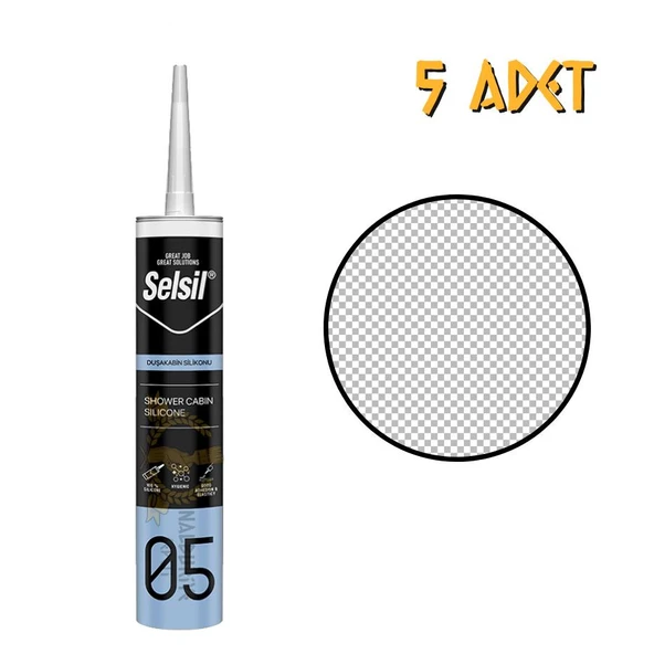 Selsil Mutfak Banyo Duşakabin Silikonu ŞEFFAF 280 ml. - 5 Adet ürün görseli 1