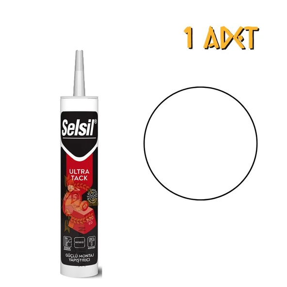 Selsil Ultra Tack Güçlü Korniş Yapıştırıcı BEYAZ 290 ml. - 1 Adet ürün görseli 1