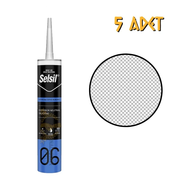Selsil Dış Cephe Nötr Silikon ŞEFFAF 300 ml. - 5 Adet ürün görseli 1