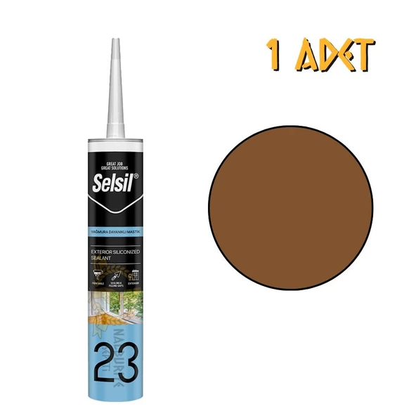 Selsil Yağmura Dayanıklı Silikonize Mastik ALTIN MEŞE 485 gr. - 1 Adet ürün görseli 1