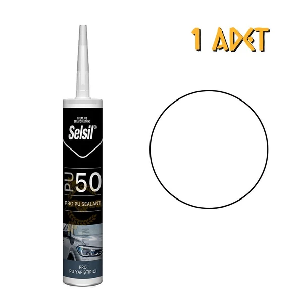 Selsil Poliüretan Mastik Yapıştırıcı PU50 BEYAZ 280 ml. - 1 Adet ürün görseli 1
