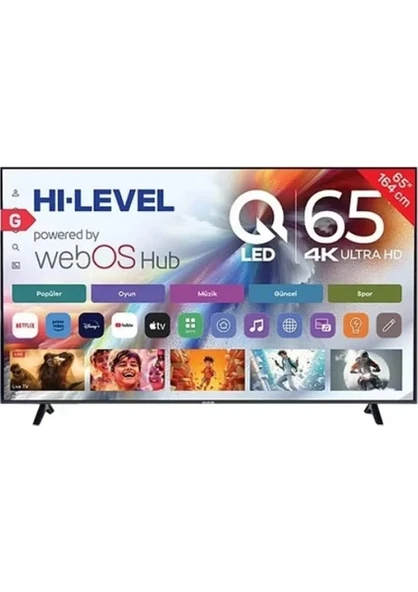 Hi-Level 65 Inç QLED Smart TV 4K Ultra HD 164 Ekran Dahili Uydu Alıcılı ve webOS İşletim Sistemi HL65QMN252 ürün görseli 1