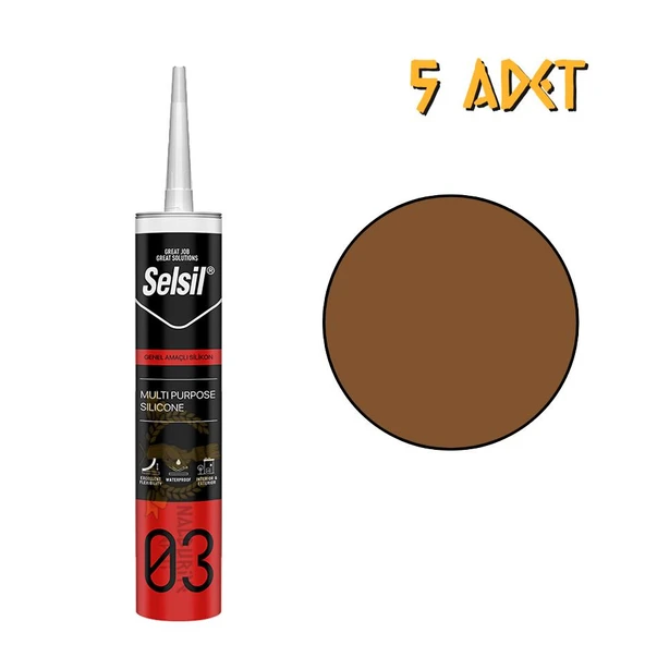 Selsil Genel Amaçlı Silikon ALTIN MEŞE 322 gr. - 5 Adet ürün görseli 1