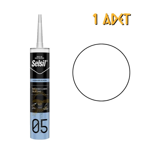 Selsil Mutfak Banyo Duşakabin Silikonu BEYAZ 280 ml. - 1 Adet ürün görseli 1