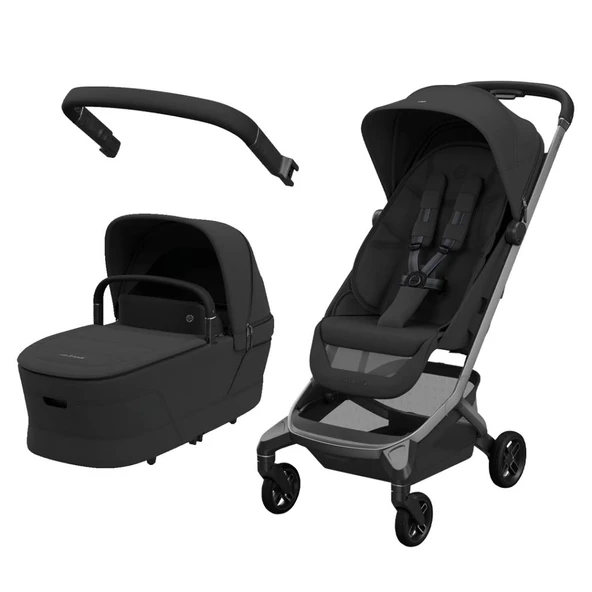 Maxi-Cosi Fame Cabin Portbebesiyle Katlanabilen Led Işıklı Şarj Üniteli Bebek Arabası Black ürün görseli 1