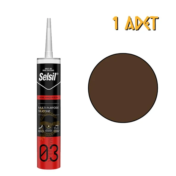 Selsil Genel Amaçlı Silikon KAHVERENGİ 322 gr. - 1 Adet ürün görseli 1