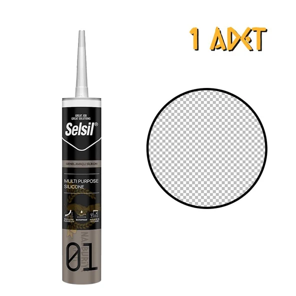 Selsil Genel Amaçlı Silikon ŞEFFAF 280 gr. - 1 Adet ürün görseli 1