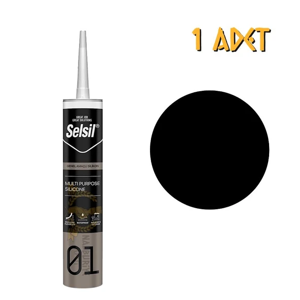 Selsil Genel Amaçlı Silikon SİYAH 280 gr. - 1 Adet ürün görseli 1