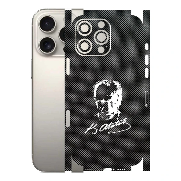 Kapps Iphone 16 Pro Max ile Uyumlu Bumper Serisi Premium Kaplama 360  Atatürk İmzalı Siyah ürün görseli 1