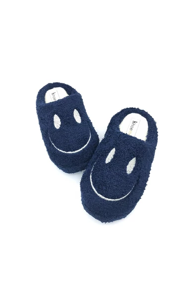 Shoemio Smiley Lacivert Kadın Ev Terliği - Resim 3